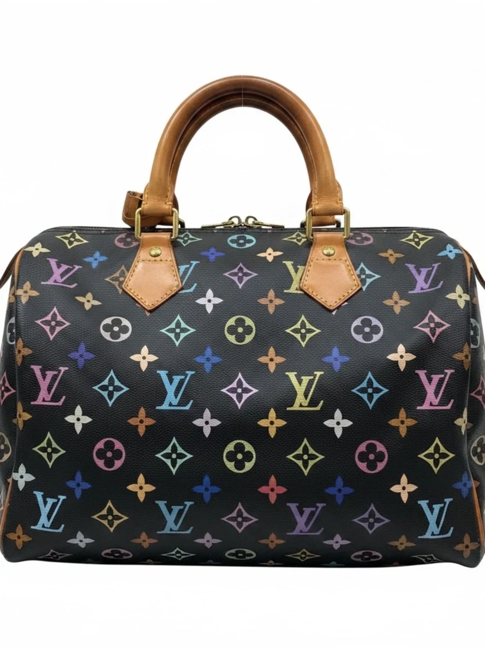 Louis Vuitton Black Monogram Multicolor Speedy 30 SLock Handbag Takashi Murakami